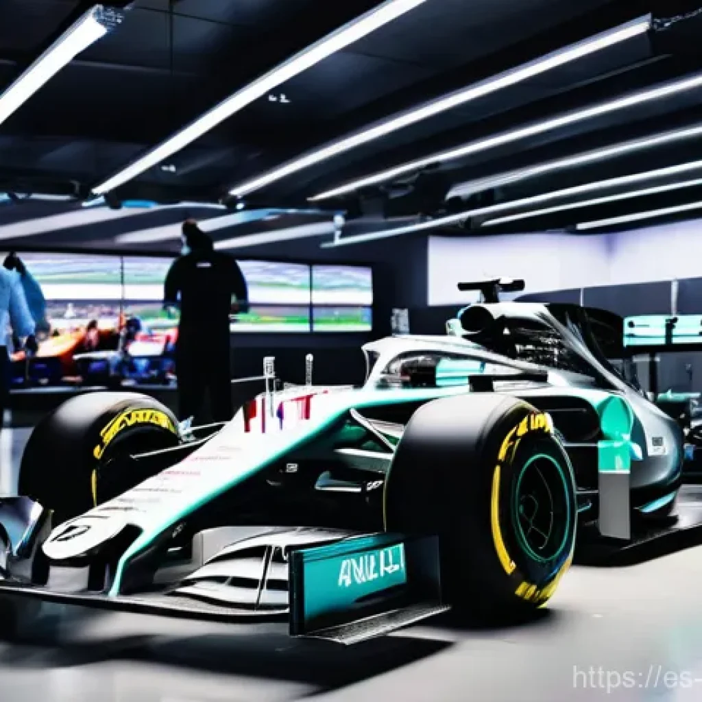 모터스포츠 사고 분석 - **Prompt 1: High-Tech Telemetry in a Formula 1 Pit Garage** "A dynamic, high-angle shot inside a...