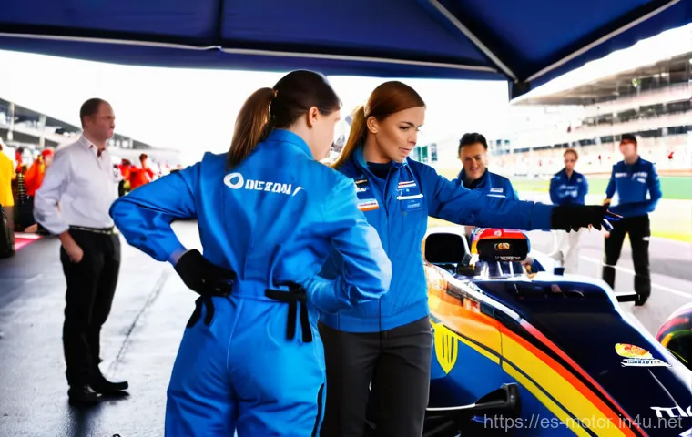모터스포츠에서의 여성 드라이버 - **A female rally car driver in action:** A close-up, dynamic shot of a determined female rally car d...